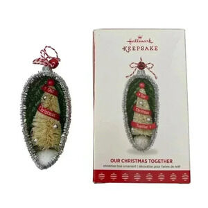 Hallmark Our Christmas Together 2017 Christmas Tree Hanging Tinsel Ornament